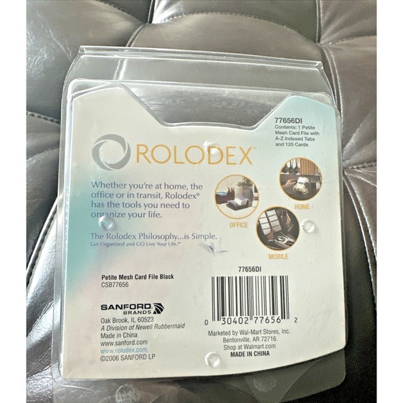 Rolodex Petite Mesh Card File Holder 2.25" x 4" Address Phone 125 Cards Vtg 2006 - Picture 6 of 9